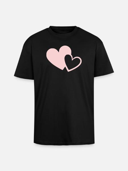 Saint-Valentin Cœur Rose, St.valentin - T-shirt unisexe oversize épais - noir