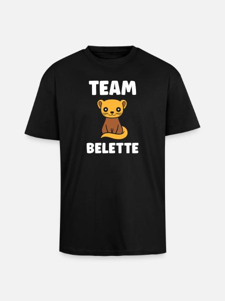 Team Belette Chaton Mascot - T-shirt unisexe oversize épais - noir