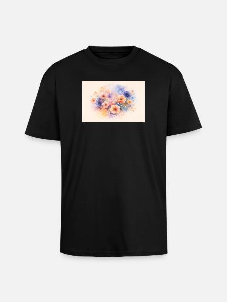 Aquarell-Design - Oversized Heavyweight Unisex T-Shirt - Schwarz