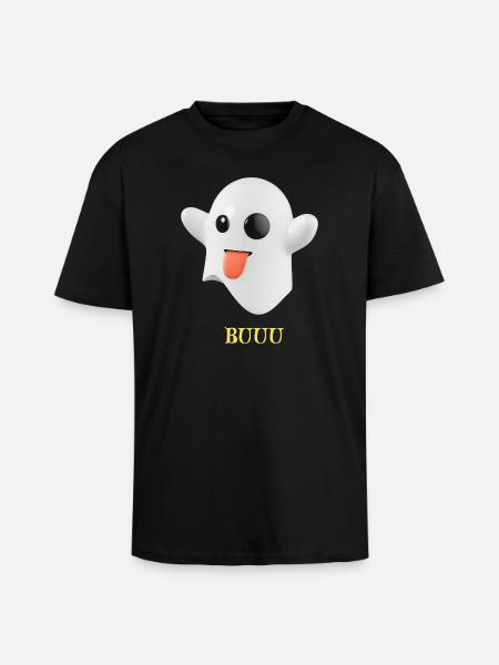 Fluffy Ghost with Tongue - Unisex Oversized Heavyweight T-shirt - black