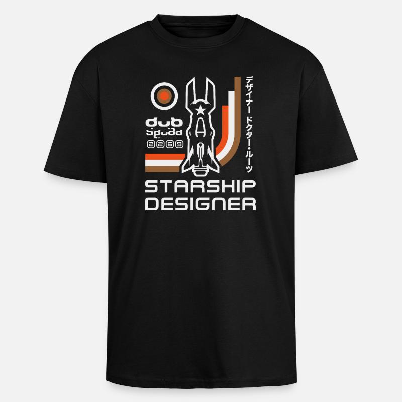 Fusée rétro Starship Designer - T-shirt unisexe oversize épais - noir