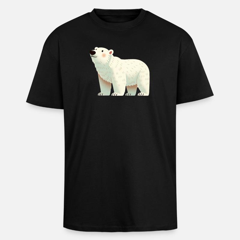 Eisbär - Oversized Heavyweight Unisex T-Shirt - Schwarz