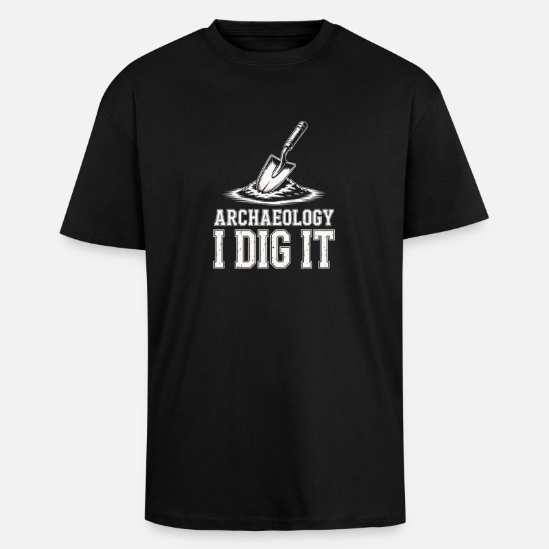 Archaeology I Dig It Tee - Unisex Oversized Heavyweight T-shirt - black