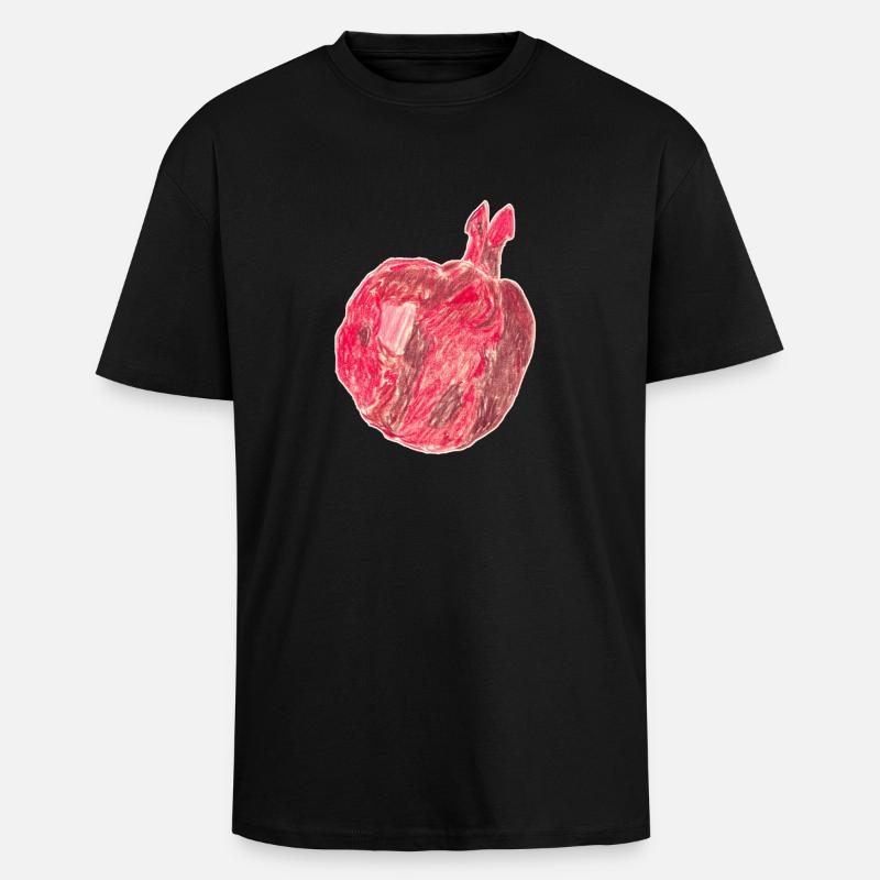 Granatapfel - Oversized Heavyweight Unisex T-Shirt - Schwarz