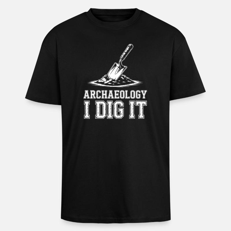 Archaeology I Dig It Tee - Unisex Oversized Heavyweight T-shirt - black