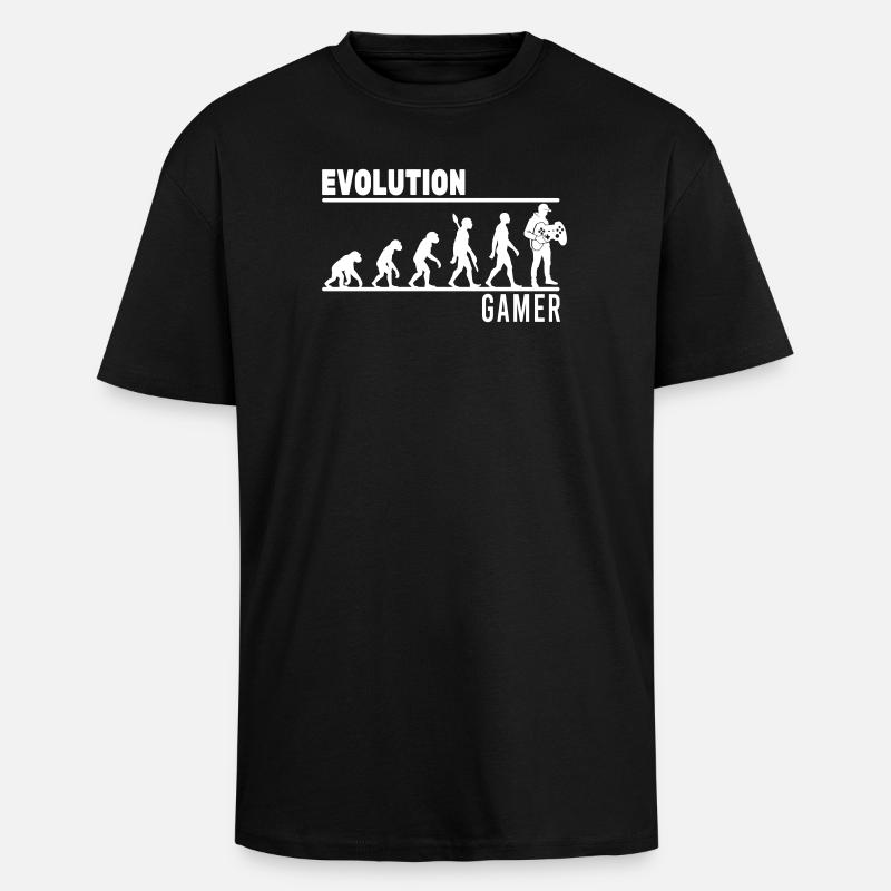 Evolution Gamer - T-shirt unisexe oversize épais - noir