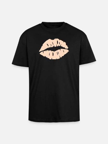 Lips Silhouette - Unisex Oversized Heavyweight T-shirt - black
