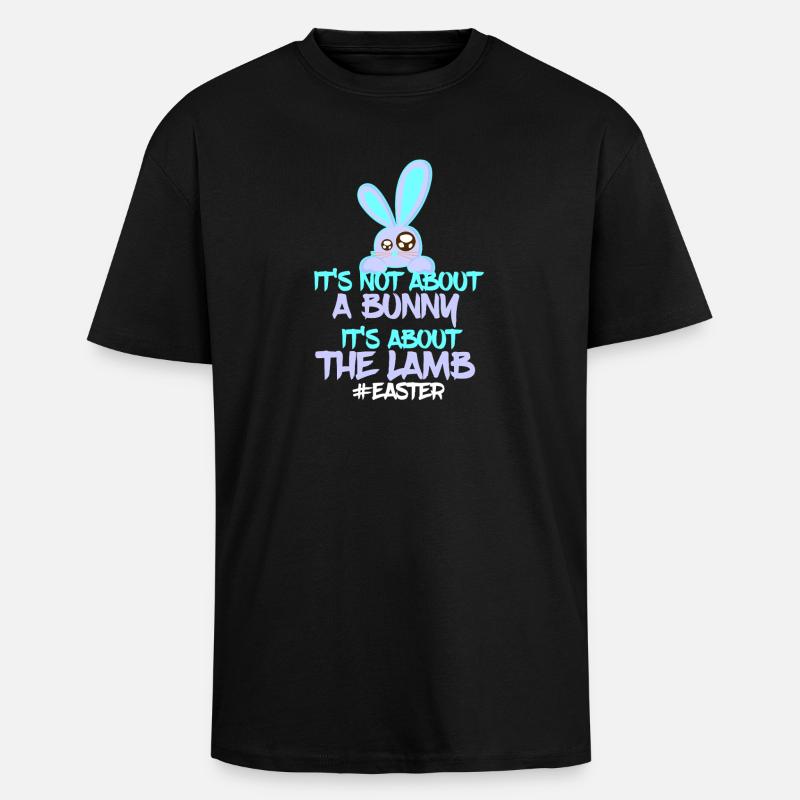Oster Bunny vs Lamb Design - Oversized Heavyweight Unisex T-Shirt - Schwarz