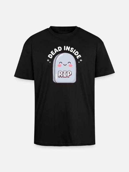 Cute RIP Tombstone Design - Unisex Oversized Heavyweight T-shirt - black