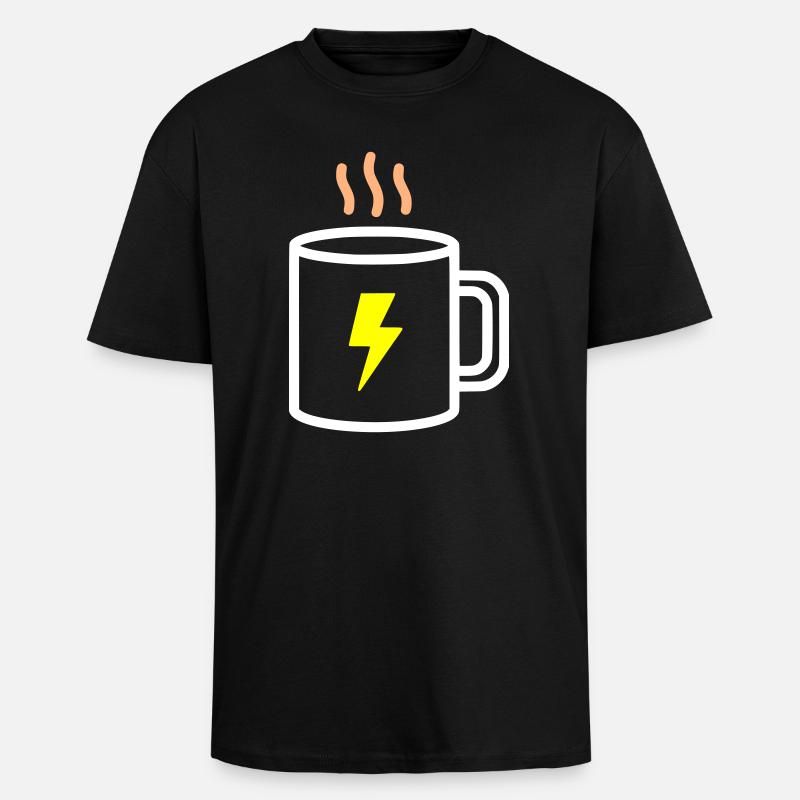 Kaffeebecher Energie Blitz - Oversized Heavyweight Unisex T-Shirt - Schwarz
