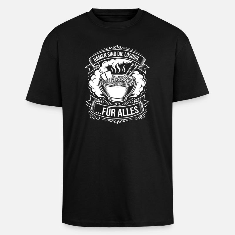 Le ramen est la solution - T-shirt unisexe oversize épais - noir