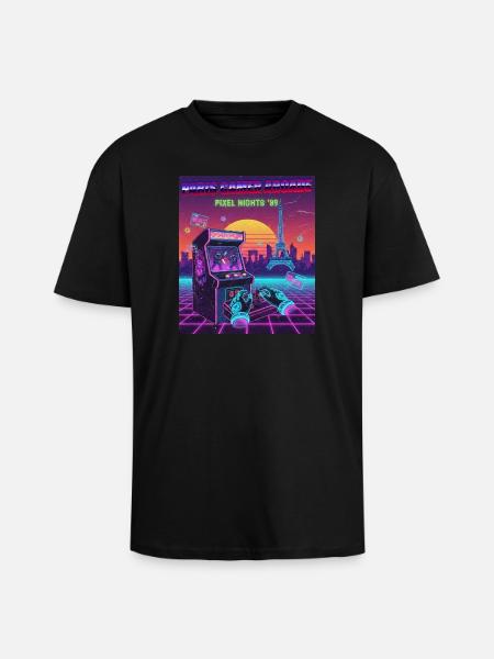 Paris Cyber Gamer - T-shirt unisexe oversize épais - noir