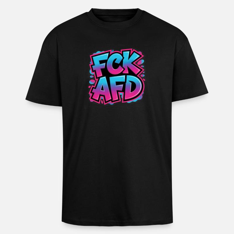 FCK AFD - Antifa Tee - Unisex Oversized Heavyweight T-shirt - black