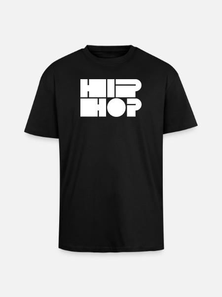 Hip-Hop-Blocktypografie - Oversized Heavyweight Unisex T-Shirt - Schwarz