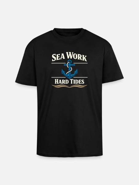 Seemannschaftsgeschenk Für Deckhand Ocean Work - Oversized Heavyweight Unisex T-Shirt - Schwarz