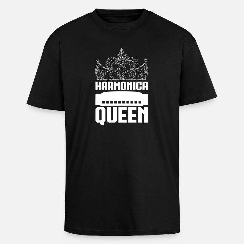 Harmonica Musican Queen Harmonica - Oversized Heavyweight Unisex T-Shirt - Schwarz