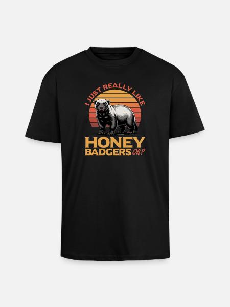 Blaireau drôle - T-shirt unisexe oversize épais - noir