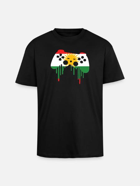 Drapeau de jeu kurde - T-shirt unisexe oversize épais - noir