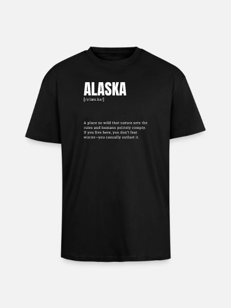Alaska Wilderness Lettering - Unisex Oversized Heavyweight T-shirt - black