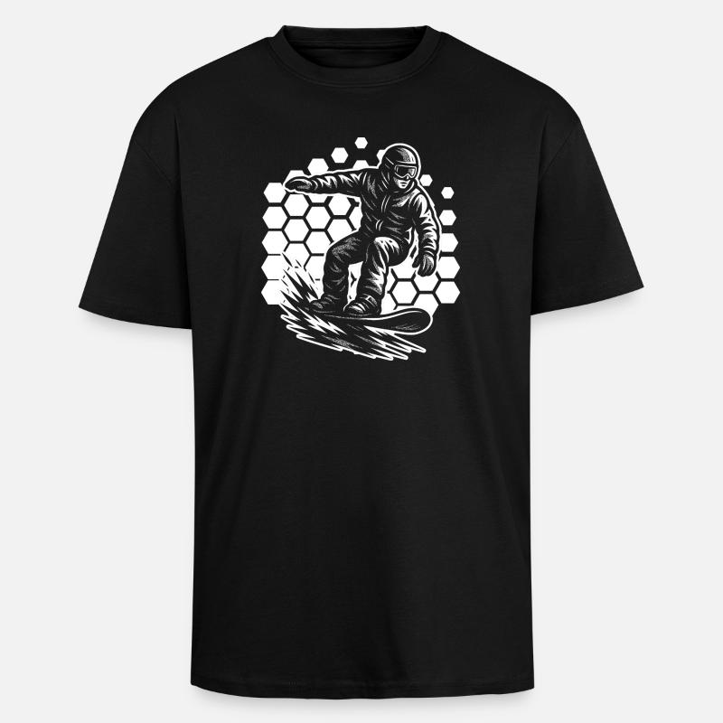 Coole Snowboard Inspiration - Oversized Heavyweight Unisex T-Shirt - Schwarz