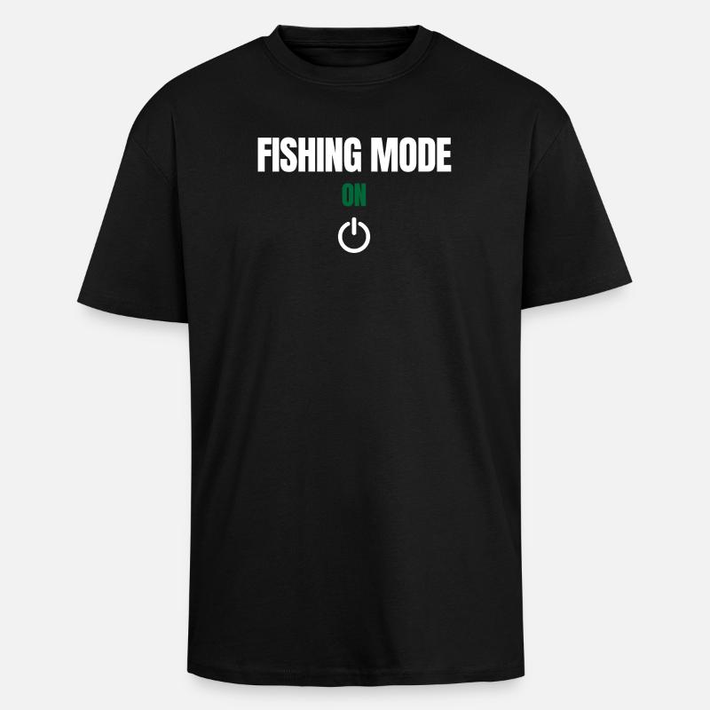 Mode pêche activé – Angeln Design - T-shirt unisexe oversize épais - noir