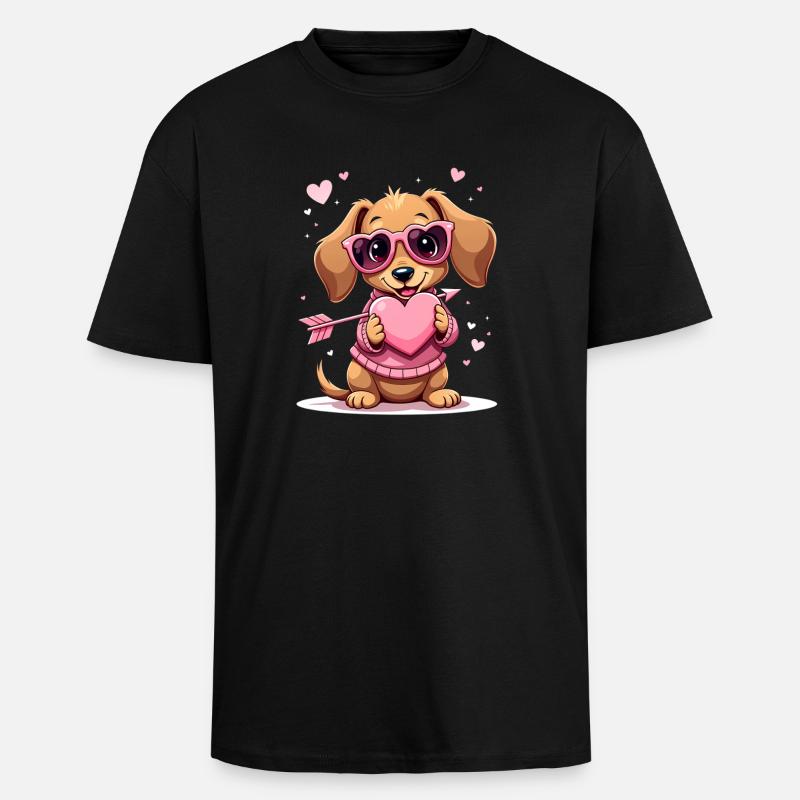 Dackel teckel teckel tekel - T-shirt unisexe oversize épais - noir
