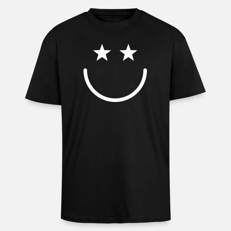 Smiley Design – Minimal & Positiv - Oversized Heavyweight Unisex T-Shirt - Schwarz