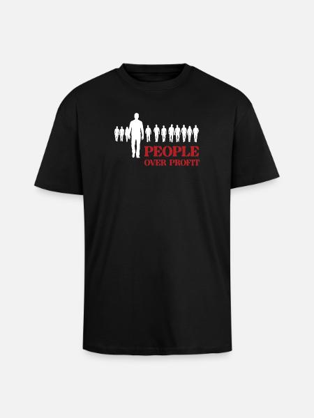 Menschen vor Profit - Oversized Heavyweight Unisex T-Shirt - Schwarz