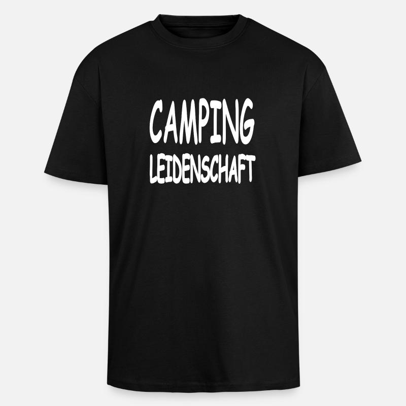 Camping - Oversized Heavyweight Unisex T-Shirt - Schwarz