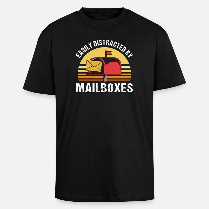 Poststempel Post - Oversized Heavyweight Unisex T-Shirt - Schwarz