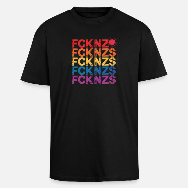 FCK NZS - Antifa Tee - T-shirt unisexe oversize épais - noir