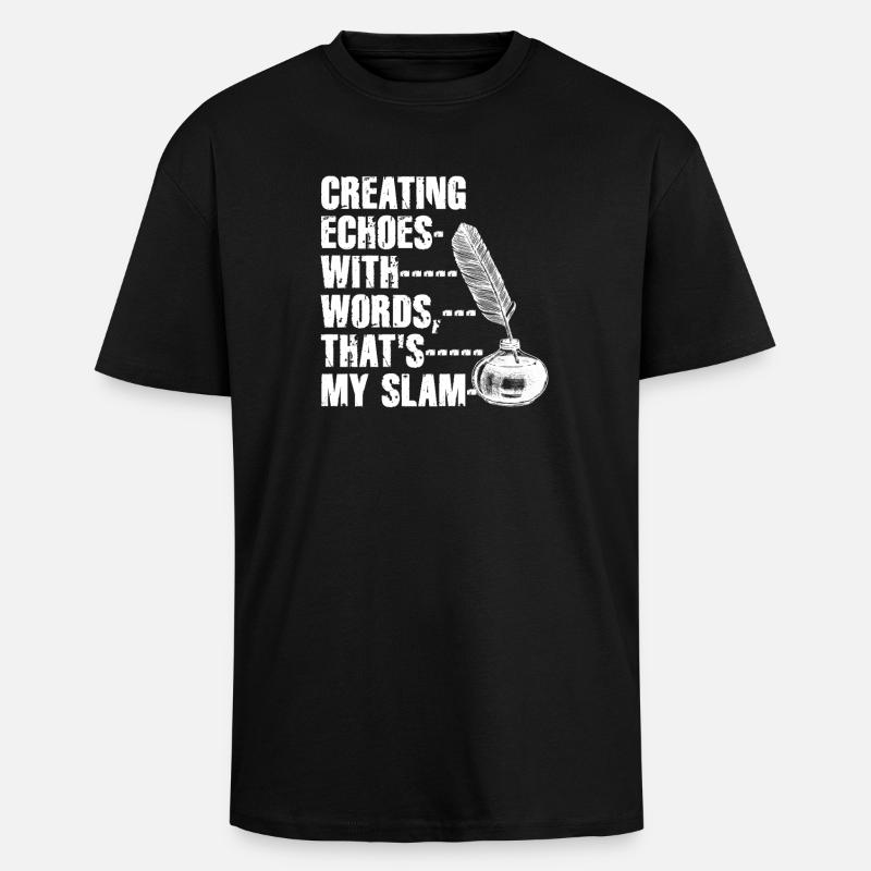 Slam d’Encrier : Échos de mots - T-shirt unisexe oversize épais - noir