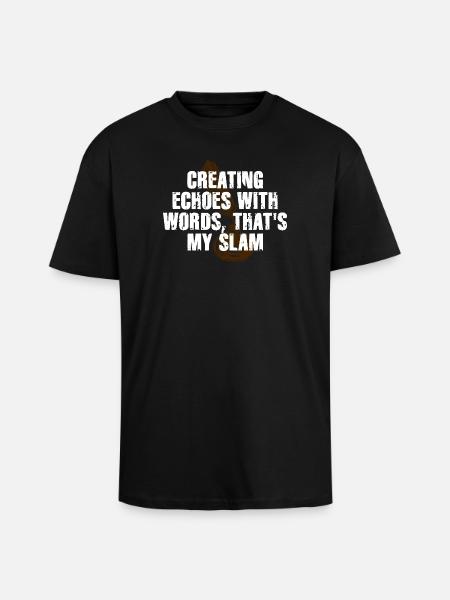 Slam Poetry Guitar Echos - T-shirt unisexe oversize épais - noir