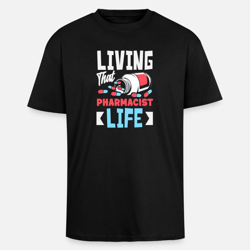 Das Leben Eines Apothekers Pharmazietechniker - Oversized Heavyweight Unisex T-Shirt - Schwarz
