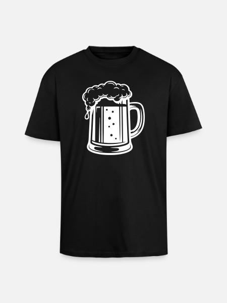 Beer Mug Symbol Beer - Unisex Oversized Heavyweight T-shirt - black