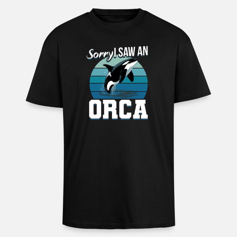 Funny Orca - Oversized Heavyweight Unisex T-Shirt - Schwarz