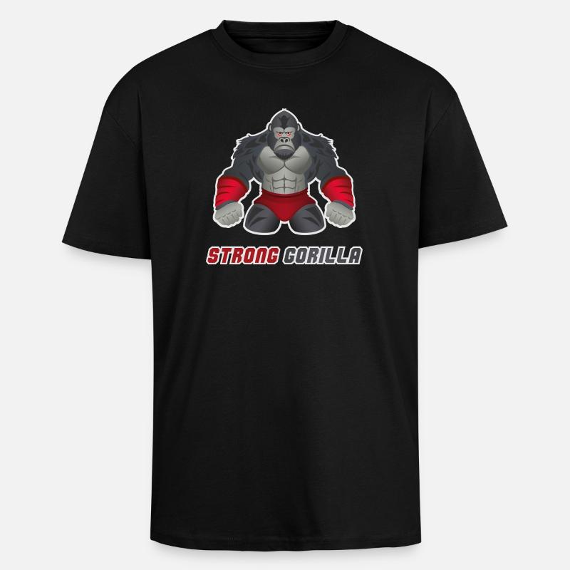 Gorilla MMA Workout - Oversized Heavyweight Unisex T-Shirt - Schwarz