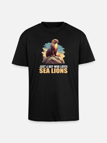 Sea Lions Sea Lion - Unisex Oversized Heavyweight T-shirt - black