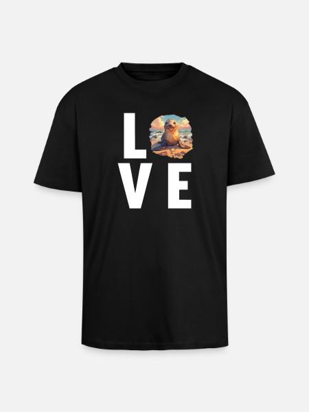 Sea Lions Sea Lion - Unisex Oversized Heavyweight T-shirt - black