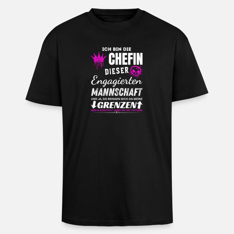 Chefin der Engagierten Mannschaft Chefin Geschenke - T-shirt unisexe oversize épais - noir