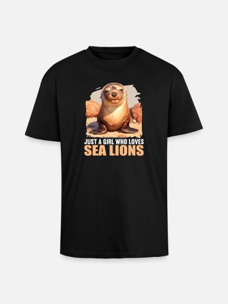 Sea Lions Sea Lion - Unisex Oversized Heavyweight T-shirt - black