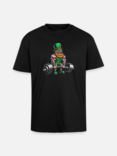 Kraft Leprechaun in fitness look - Unisex Oversized Heavyweight T-shirt - black