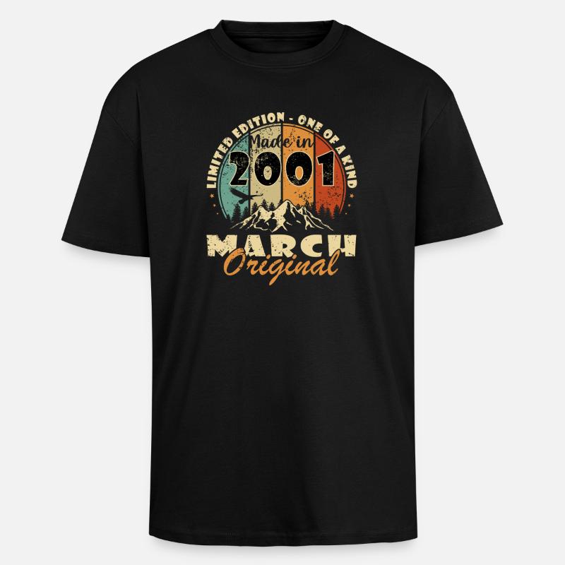 Mars 2001 | Cadeau d’anniversaire - T-shirt unisexe oversize épais - noir