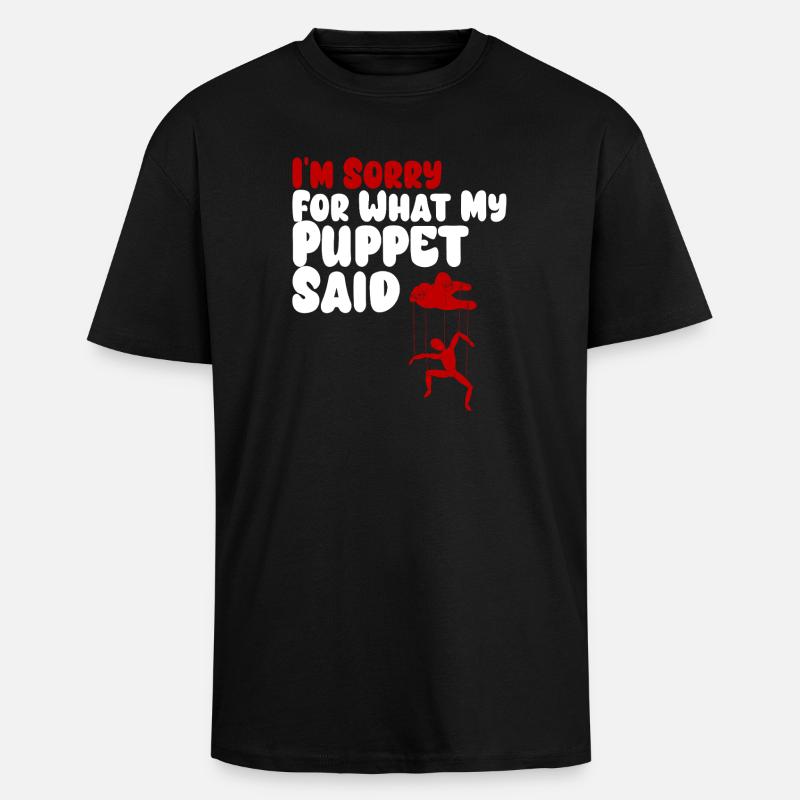 Puppet Confession on Strings - Unisex Oversized Heavyweight T-shirt - black