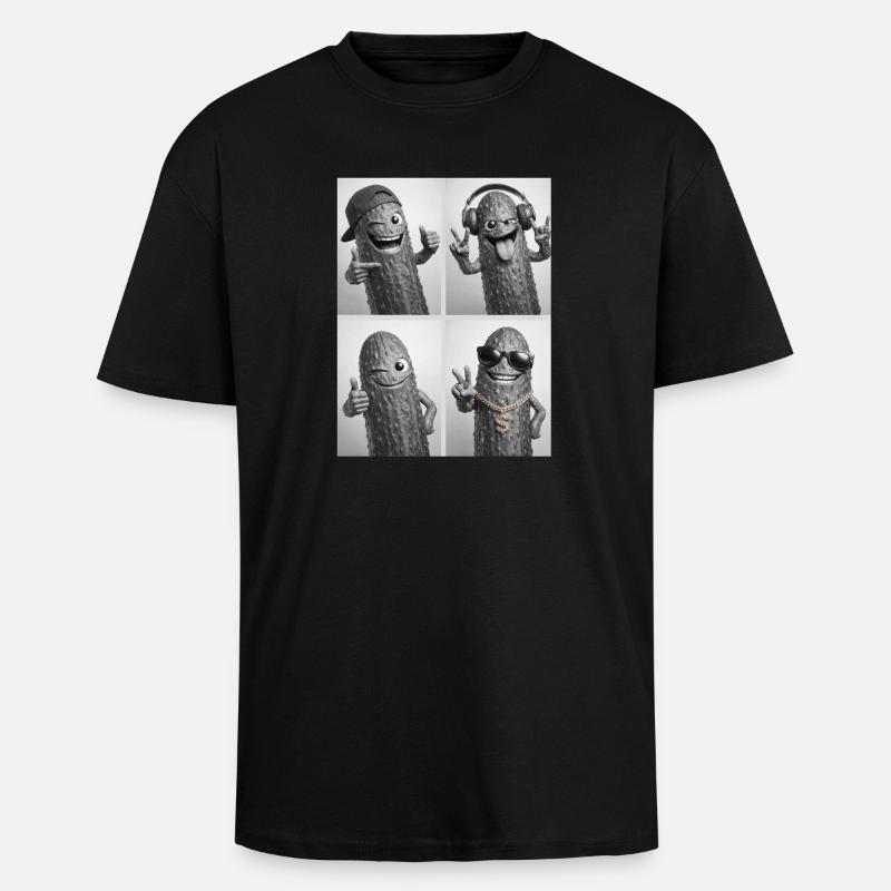 Cornichon - T-shirt unisexe oversize épais - noir