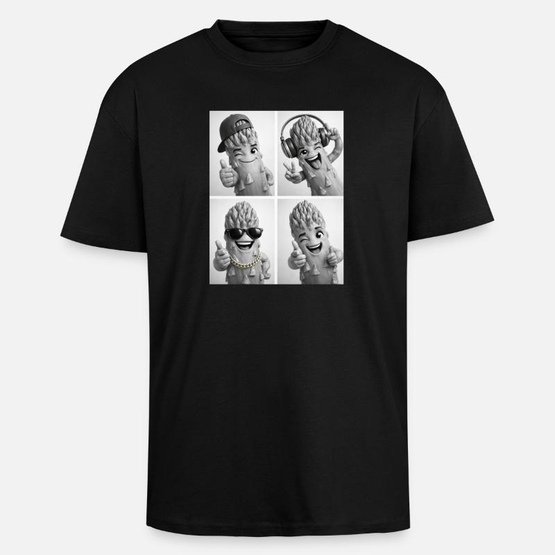 Asparagus - Oversized Heavyweight Unisex T-Shirt - Schwarz