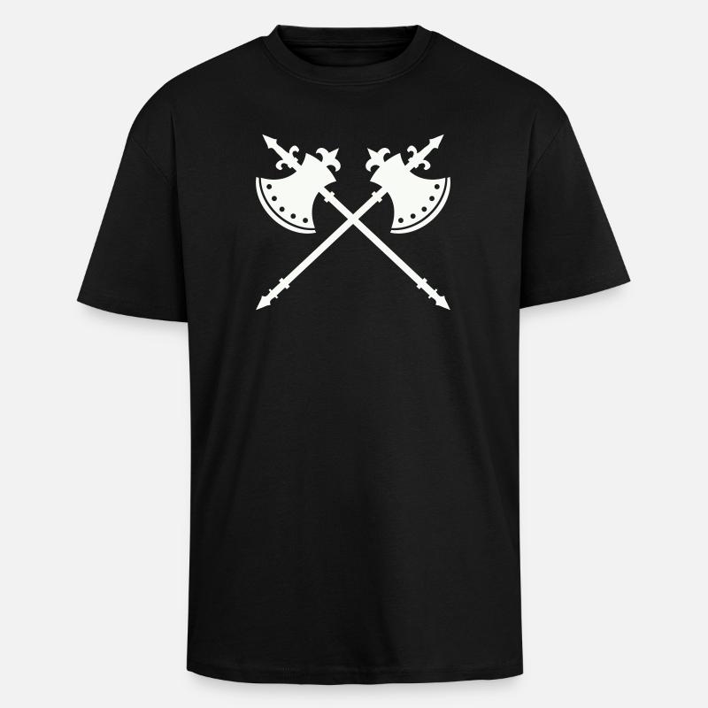 Axe de guerre de croisement - T-shirt unisexe oversize épais - noir