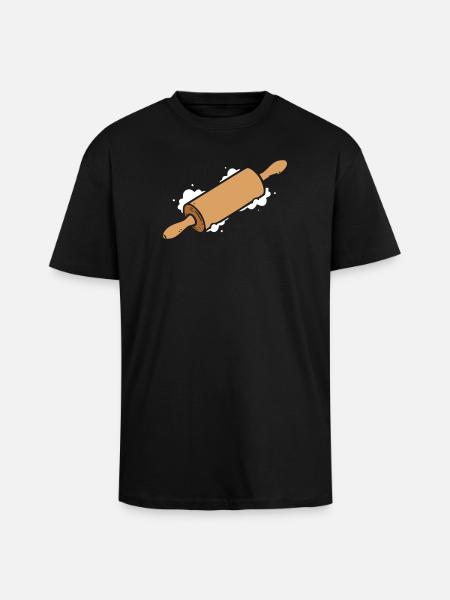 Rolling pin simple icon - Unisex Oversized Heavyweight T-shirt - black