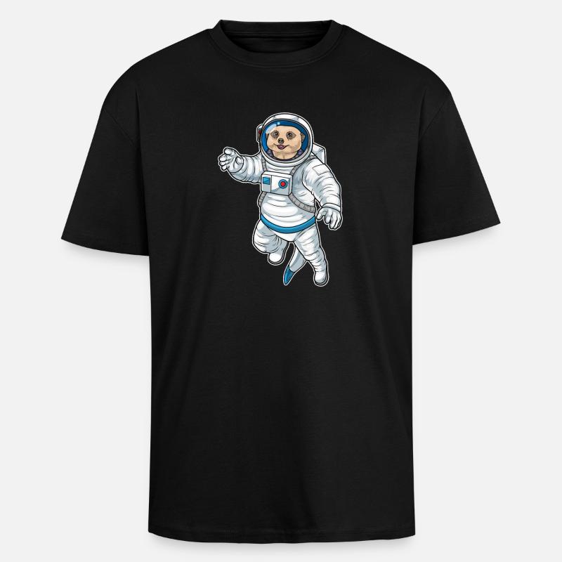 Astronaute spatial de Suricate - T-shirt unisexe oversize épais - noir