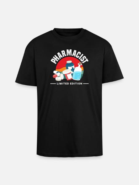 Pharmacist Retro Pharmacy Technician - Unisex Oversized Heavyweight T-shirt - black